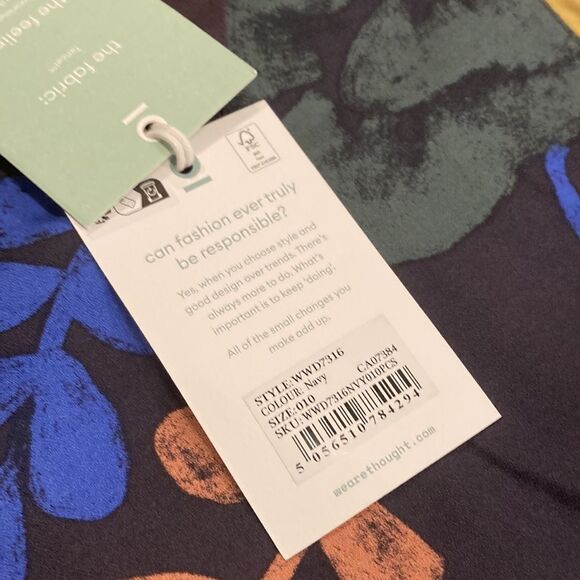 NEW Thought 100% Lyocell Nell Abstract Artsy Butterfly Mdi Dress Size 10 - Picture 12 of 14